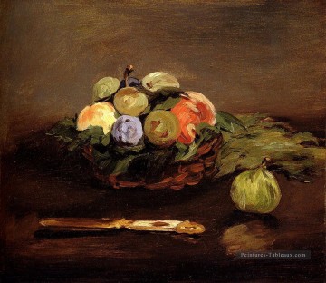 Panier de fruits impressionnisme Édouard Manet Nature morte Peinture à l'huile